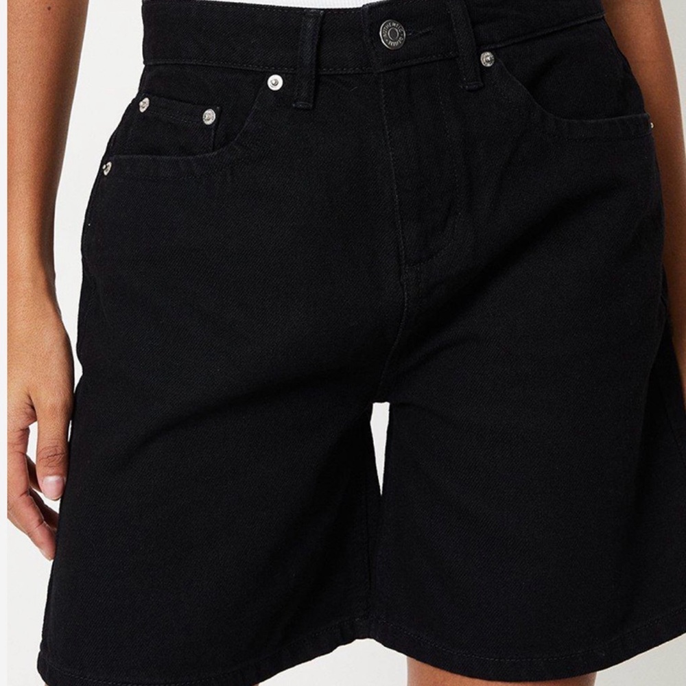 Zara High Waist Black Denim Shorts